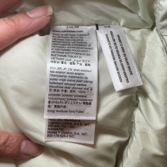 Calvin Klein Long Down Puffer Jacket sz XL - Picture 5 of 12